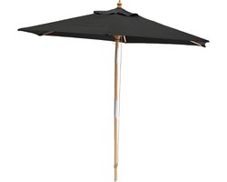 Nest outdoor Edit Parasol Zwart - Ø250 cm - Kantelbaar - Weerbestendig - Hout - Polyester