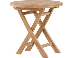 Nest outdoor Frida Houten Tuin Bijzettafel Naturel - Teakhout - Tuintafeltje - Weerbestendig - Ø 50 cm