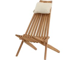 Nest outdoor Frida houten tuinstoel naturel - met hoofdkussen