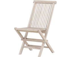 Nest outdoor Jildou inklapbare houten tuinstoel whitewash - Buiten - Teakhouten