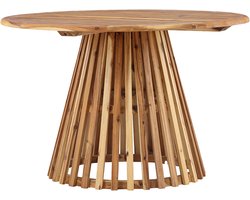Nest outdoor Malin Tuintafel Bruin - Acaciahout - Rond - Houten Tafel - Terras - Buitentafel - Behandeld met Olie - 4 tot 5 Personen - Ø 120 cm
