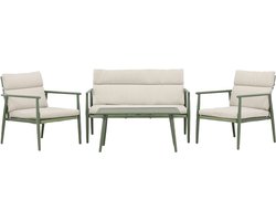 Nest outdoor Margret Tuin Loungeset Groen - Buiten - Terras - Balkon - Met Zitkussens