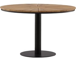 Nest outdoor Marien Tuintafel Bruin - Aluminium - Teakhouten Tafelblad - Rond - Terras - Buiten - Ø 120 cm