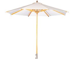 Nest outdoor Sonn Parasol Wit - Hout - Met Ventilatie - voor Balkon, Terras of Tuin - Ø 300 cm