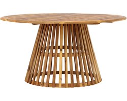 Nest outdoor Tobias Tuintafel Naturel - Acaciahout - Rond - Terras - Buitentafel - Houten Tafel - Behandeld met Olie - 6 tot 7 Personen - Ø 150 cm