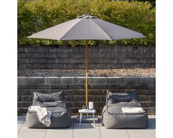 Nest outdoor Yvan Parasol Grijs - Outdoor - Hout - Met Ventilatie - Ø 300 cm