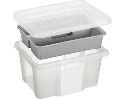 Nesta opbergbox 24L met inzet + deksel - transparant