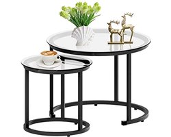 Nesting Salontafel van Glas in Zwart