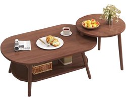 Nesting Tafels Set - Bijzettafels - Woonkamer Inrichting - Stapelbaar Ontwerp - Set van 2