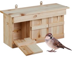 nestkast mussen - kleine vogels - opening: 3x2 cm - hangend - weerbestendig - hout