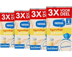 Nestlé PyjamaPapje banaan - babyvoeding 6+ maanden - gebruiksklaar - 4 stuks 3 x 250ml