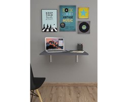 Nestly - 72x45 cm - Klaptafel - Wandtafel - Keukentafel - Balkontafel - Bureau - Mdf Antraciet