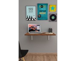 Nestly - 72x45 cm - Klaptafel - Wandtafel - Keukentafel - Balkontafel - Bureau - Mdf Okkernoot