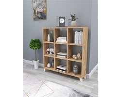 Nestly - Boekenkast met Planken - Vierkante Boekenkast - Bibliotheek - Kubus Boekenkast - 9 Vakken - Pijnboom