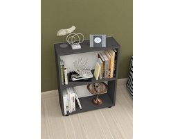 Nestly - Open kast - Wandkast - Decoratieve Boekenkast - Boekenkast met 2 Planken - Antraciet