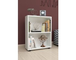 Nestly - Open kast - Wandkast - Decoratieve Boekenkast - Boekenkast met 2 Planken - Wit