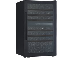 Nestor M NWT265FN1 Wijnklimaatkast 65 Flessen – Wijnkoelkast 2 Zones – Vrijstaand – Wijnkast LED Verlichting – Houten Leggers – Zwarte Wijnkoeler – NWT265FN1