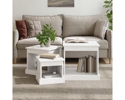 Nesttafels Set - Bijzettafels Stapelbaar - Woonkamer Decoratie - Ruimtebesparend Ontwerp - 3 stuks - Wit