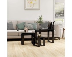 Nesttafels Set - Stapelbare bijzettafels - Woonkamer inrichting - Ruimtebesparend ontwerp - 3 maten - Zwart