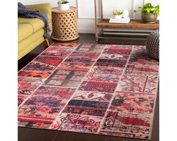 NETLINE HOME - Vloerkleed | Wasbaar Vloerkleed | Patchwork Vloerkleed | Antislip | Wasbaar Tapijt voor Keuken, Slaapkamer, Hal, Woonkamer | Vloerkleed Oosters Design Tapijt | Laagpolig(200X290)
