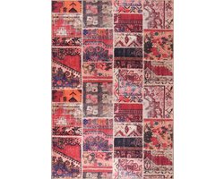 NETLINE HOME - Vloerkleed | Wasbaar Vloerkleed | Patchwork Vloerkleed | Antislip | Wasbaar Tapijt voor Keuken, Slaapkamer, Hal, Woonkamer | Vloerkleed Oosters Design Tapijt | Laagpolig(80X150)