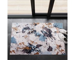 NETLINE HOME - Wasbaar - Antislip Deurmat voor badkamer, entree - Binnendeurmat - Moderne Oosterse Design Deurmat - Gemakkelijk schoon te maken - Laagpolig (60x90)
