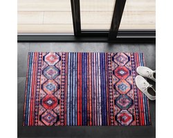 NETLINE HOME - Wasbaar - Antislip Deurmat voor badkamer, entree - Binnendeurmat - Moderne Oosterse Design Deurmat - Gemakkelijk schoon te maken - Laagpolig (60x90)