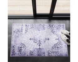 NETLINE HOME - Wasbaar - Antislip Deurmat voor badkamer, entree - Binnendeurmat - Moderne Oosterse Design Deurmat - Gemakkelijk schoon te maken - Laagpolig (60x90)