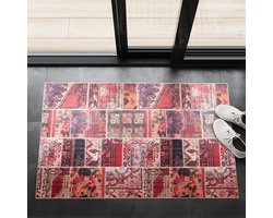 NETLINE HOME - Wasbaar - Antislip Deurmat voor badkamer, entree - Binnendeurmat - Moderne Patchwork Design Deurmat - Gemakkelijk schoon te maken - Laagpolig (60x90)