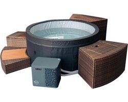 NetSpa Ice Vita ijsbad + jacuzzi voor 4 personen met meubelset - multifunctioneel - 5kW externe koelings- en verwarmingsunit