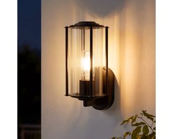 NETTLIFE - E27 Buitenwandlamp - IP65 - Zwarte - Waterdicht - Binnen En Buiten Verlichting - Max 40W - Geschikt Voor Terras Balkon Huismuur Tuin - Zonder Lichtbron