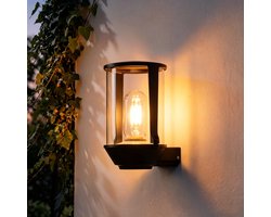 NETTLIFE - E27 LED Buitenwandlamp - IP65 Waterdicht - Binnen En Buiten Gebruik - Wandlamp Zwart - Max 40W - Geschikt Voor Huismuur Balkon Gang - Zonder Lichtbron