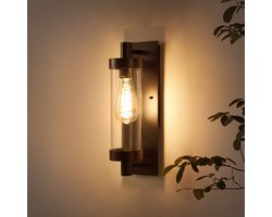 NETTLIFE - E27 Vintage Buitenwandlamp - Zwart - IP65 Waterdicht - Max 40W Wandverlichting - Geschikt Voor Gang Huismuur Terras Balkon Tuin - Zonder Lichtbron