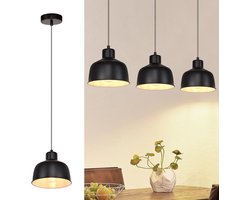 NETTLIFE Hanglamp - E27 - in hoogte verstelbare - zwart - vintage eettafel hanglamp - voor eetkamer | slaapkamer | woonkamer | keuken | hotel