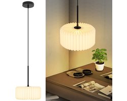 NETTLIFE Hanglamp - G9 Fitting - vintage hanglamp - eetkamerlamp - wit - met papier lampenkap - voor Slaapkamer Eetkamer | Woonkamer-excl. lichtbron