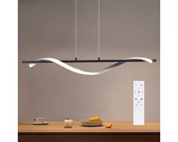NETTLIFE LED Hanglamp - zilver - 3000-6500K dimbaar - modern hanglamp - met afstandsbediening - 22W eettafel lamp - 150CM in hoogte verstelbaar - voor eetkamer | woonkamer | slaapkamer | keuken
