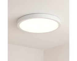 NETTLIFE LED Plafondlamp - Badkamerverlichting - Plat Rond - IP44 - wit - 15W - 4000K Neutraal wit Licht - ⌀22cm - Moderne Badkamerlamp - voor Badkamer | Woonkamer | Keuken | Slaapkamer | Gang