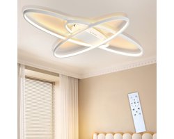NETTLIFE LED Plafondlamp - Dimbaar 3000-6000K - Wit - odern Woonkamerlamp - Plafond met Afstandsbediening - 75W Slaapkamerlamp - voor Keuken | Studie | Kantoor
