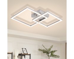 NETTLIFE LED Plafondlamp - Vierkant - Zilver - 20W - 4000K Neutraal Wit - Draaibaar Modern Design - Slaapkamer Woonkamer Keuken Hal Kantoor