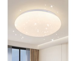 NETTLIFE LED Plafonniére - Plafondlamp - rond - wit - 4000K neutraal wit - 25cm sterrenhemel plafondlamp - 12W plafondverlichting - voor kinderkamer | woonkamer | hal