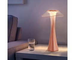NETTLIFE LED Tafellamp - roségoud - Touch Dimbaar - oplaadbare Nachtlamp - overdag Bedlamp - USB - Snooze & Mood Light draagbare - voor Slaapkamer | Woonkamer | camping | Hotel | Restaurant