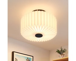 NETTLIFE Plafondlamp - 1xG9 - wit Plafonnière - vintage Keukenlamp - met papieren Lampenkap - max.40W - industrieel Ganglamp - voor Woonkamer | Keuken | Slaapkamer | Eetkamer - Zonder Lamp