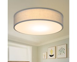 NETTLIFE Plafondlamp E27 - Rond - groen - met Stoffen Lampenkap - Moderne Slaapkamerlamp - voor Woonkamer | Keuken | Gang - 30 CM