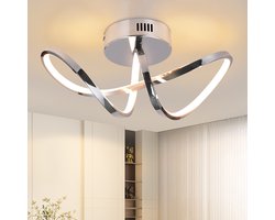 NETTLIFE Plafondlamp LED - Nikkel - 12W - Modern Plafondverlichting - 3000K Warm Wit Licht - met creatief ontwerp - Metaal - voor Woonkamer | Slaafkamer | Gang