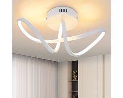 NETTLIFE Plafondlamp LED - Wit - 12W - Modern Plafondverlichting - 3000K Warm Wit Licht - met creatief ontwerp - Metaal - voor Woonkamer | Slaafkamer | Gang