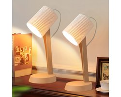 NETTLIFE Tafellamp E14 - bruin - 2 Stuks - Tafellampen met snoer - Moderne landelijke stijl - Metalen ontwerp - voor eettafel | slaapkamer - Zonder gloeilampen