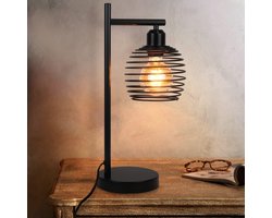NETTLIFE Tafellamp E27 - Vintage Nachtlamp - Zwart - Metaal - Tafellamp Max. 40W - Retro bureaulamp - voor Slaapkamer | Soonkamer | Hotel | Keuken-excl. lichtbron