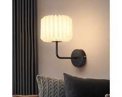 NETTLIFE Wandlamp - 1xG9 - Wit - binnen Wandlamp - met Papieren lampenkap - Vintage Gangwandverlichting - voor Slaapkamer | Woonkamer | Gang | Trappenhuis - Max.40W