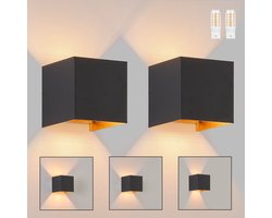 NETTLIFE Wandlamp 2 stuks - G9 - zwart goud - voor binnen en buiten - buitenwandlampen - 3000K warm zwart - IP65 wandspot - voor huis | muur | trap | hal