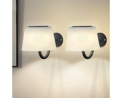 NETTLIFE Wandlamp - 2Stuks - Akku - Touch dimbaar - Zwart - LED-Wandlampen - Draadloze Wandlampen - Modern Binnenverlichting - voor Badkamer | Hal | Slaapkamer | Woonkamer | Trappenhuis